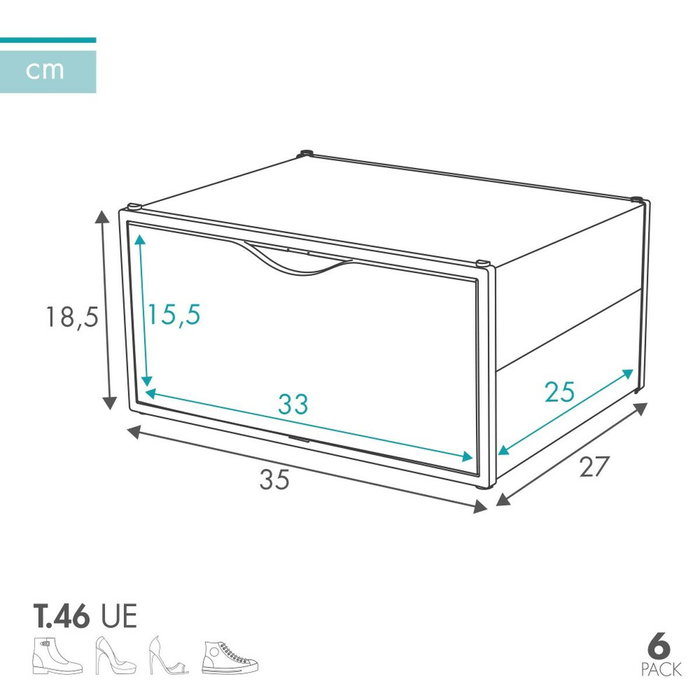Max Home Boîte à chaussures empilable Blanc 6 Unités Max Home Boîte à chaussures empilable Blanc 6 Unités