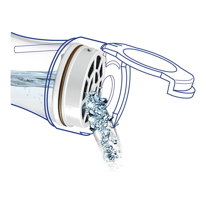 Laica Botaille de filtration instantanée en verre 1 L avec 1 filtre Fast Disk