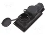PAWBOL Socle d'alimentation AC Schuko 2P+PE noir 16A IP44