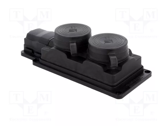 PAWBOL Socle d'alimentation AC Schuko 2P+PE noir 16A IP44 PAWBOL Socle d'alimentation AC Schuko 2P+PE noir 16A IP44