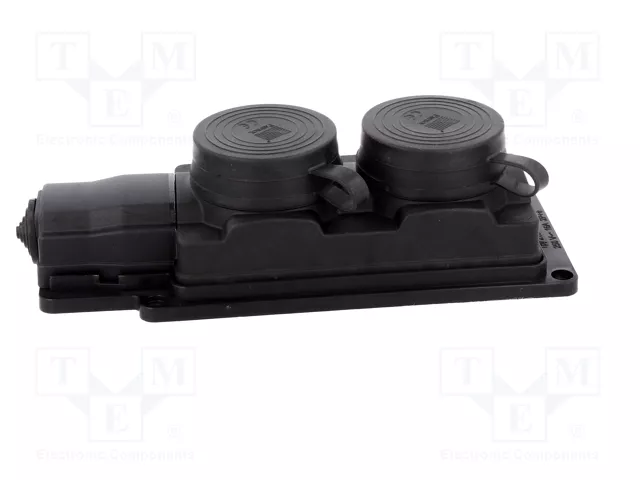 PAWBOL Socle d'alimentation AC Schuko 2P+PE noir 16A IP44 PAWBOL Socle d'alimentation AC Schuko 2P+PE noir 16A IP44