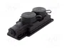 PAWBOL Socle d'alimentation AC Schuko 2P+PE noir 16A IP44