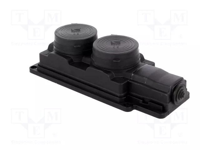 PAWBOL Socle d'alimentation AC Schuko 2P+PE noir 16A IP44 PAWBOL Socle d'alimentation AC Schuko 2P+PE noir 16A IP44