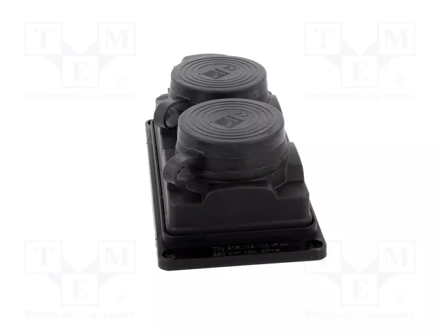 PAWBOL Socle d'alimentation AC Schuko 2P+PE noir 16A IP44 PAWBOL Socle d'alimentation AC Schuko 2P+PE noir 16A IP44