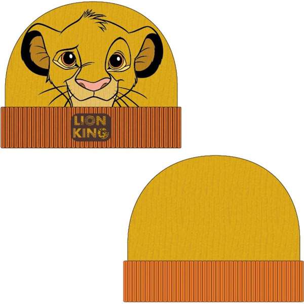 Cerdá Gorro de Punto con Aplicaciones Tu:T.Unica Disney Le Roi Lion - Jaune, Taille Unique - A Partir de 3 Ans