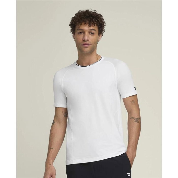 T-shirt à manches courtes homme Wilson Wilson Team Seamless Crew Blanc Padel 13-14 Ans