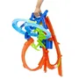 Hot Wheels - Piste Multi Crash - Coffret JFD12 avec propulseur motorisé et voiture - Jeu de circuit avec looping et sauts - Pour enfants à partir de 5 ans