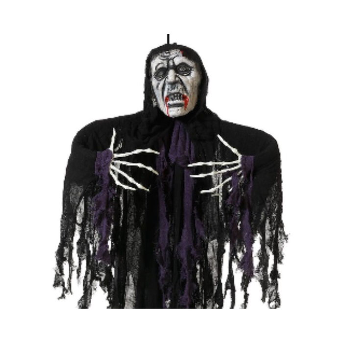 BigBuy Home Décoration d'Halloween Fantôme Zombie avec Lumière et Son, 160 cm
