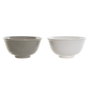 Bol DKD Home Decor Blanc Gris Porcelaine Vintage 12,5 x 12,5 x 6,5 cm 2 Pièces