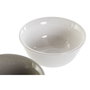 Bol DKD Home Decor Blanc Gris Porcelaine Vintage 12,5 x 12,5 x 6,5 cm 2 Pièces