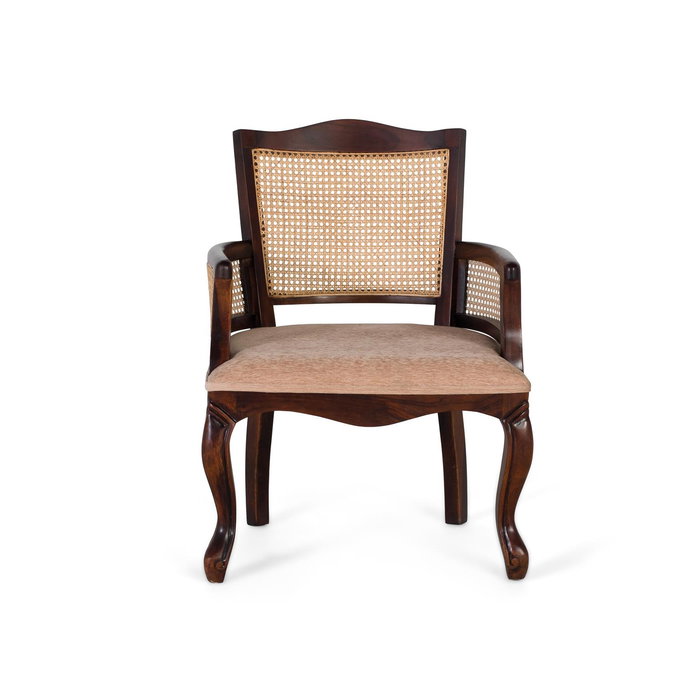 GINER Y COLOMER - Classic Canapé en Bois d'Acacia avec Détails Artisanaux, Tissu Clair, Pieds Cabriolés - Style Traditionnel et Confortable