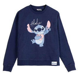 Cerdá Sweatshirt en coton brossé avec coutures, taille XS, couleur Dark Blue