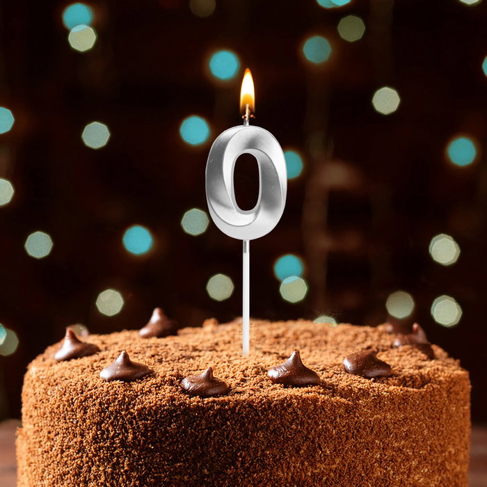 Party Time Bougie Anniversaire Chiffre 0 Argent