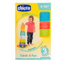 Chicco Super Tour Apilable Tour d'empilage avec 6 gobelets transparents colorés et 4 balles pour bébé +6 mois Jouet d'éveil