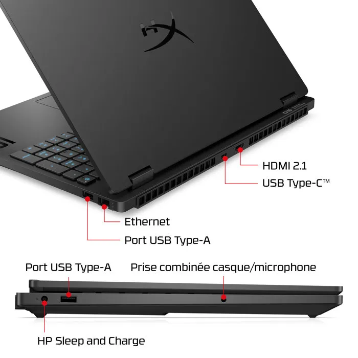 HP OMEN 15-gb0007nf, Écran 15,3 pouces 2K 165Hz, RTX 5060, Ryzen 7, 16Go RAM, 512Go SSD, Noir céleste