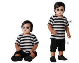 atosa Déguisement Fantôme pour Bébé Garçon avec T-shirt à Rayures et Pantalon Noir