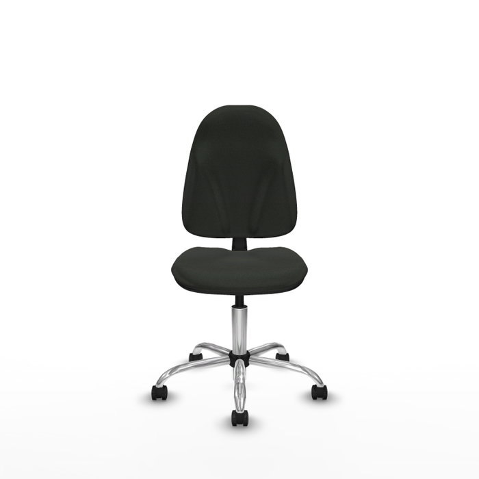 PIQUERAS Y CRESPO Chaise de bureau Algarra, tissu noir, base chromée, sans accoudoirs