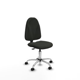 PIQUERAS Y CRESPO Chaise de bureau Algarra, tissu noir, base chromée, sans accoudoirs