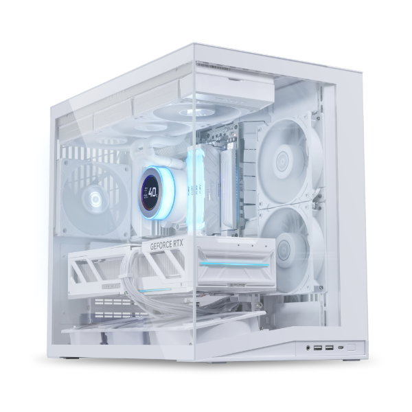 Lian Li Boîtier PC Gaming O11D Mini V2 Blanc Tour ATX Verre Trempé Aluminium