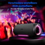 Medion L Enceinte Bluetooth Portable 50W, Autonomie 47h, Bluetooth 5.3, IPX7, Effets Lumineux RGB, 2x25W RMS, Batterie 36 Wh, Mode Bass Boost