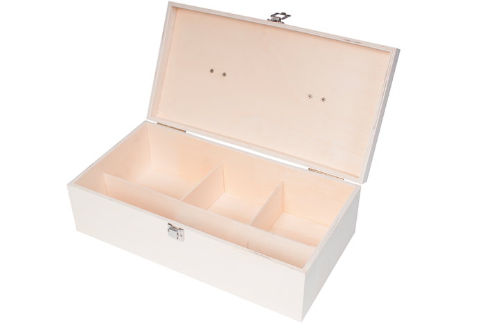 Innspiro Boîte en bois de peuplier avec poignée et séparateurs 38x20x12cm Innspiro Boîte en bois de peuplier avec poignée et séparateurs 38x20x12cm