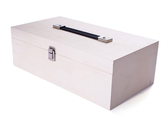 Innspiro Boîte en bois de peuplier avec poignée et séparateurs 38x20x12cm Innspiro Boîte en bois de peuplier avec poignée et séparateurs 38x20x12cm