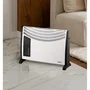 Convecteur Électrique Blanc 2000W 3 Puissances Fonction Turbo Thermostat Réglable Protection Surchauffe Poignée 48x68,5x20cm