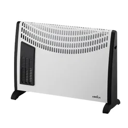 Convecteur Électrique Blanc 2000W 3 Puissances Fonction Turbo Thermostat Réglable Protection Surchauffe Poignée 48x68,5x20cm