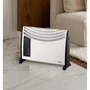 Convecteur Électrique Blanc 2000W 3 Puissances Fonction Turbo Thermostat Réglable Protection Surchauffe Poignée 48x68,5x20cm