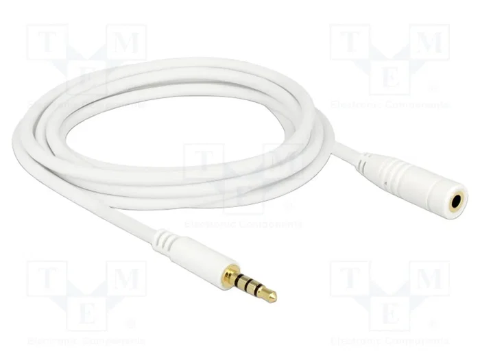 DELOCK Câble Jack 3,5mm 4pin vers Jack 3,5mm 4pin, 3m, blanc DELOCK Câble Jack 3,5mm 4pin vers Jack 3,5mm 4pin, 3m, blanc