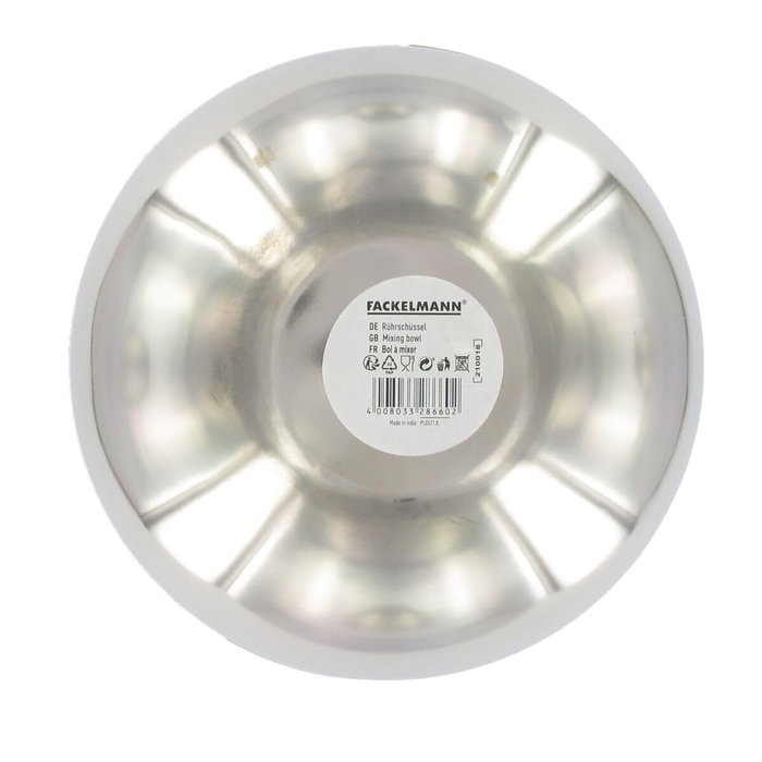 Fackelmann Set de 2 Saladiers en Inox et Couverts à Salade Clipsables