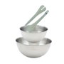Fackelmann Set de 2 Saladiers en Inox et Couverts à Salade Clipsables