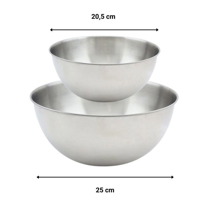 Fackelmann Set de 2 Saladiers en Inox et Couverts à Salade Clipsables
