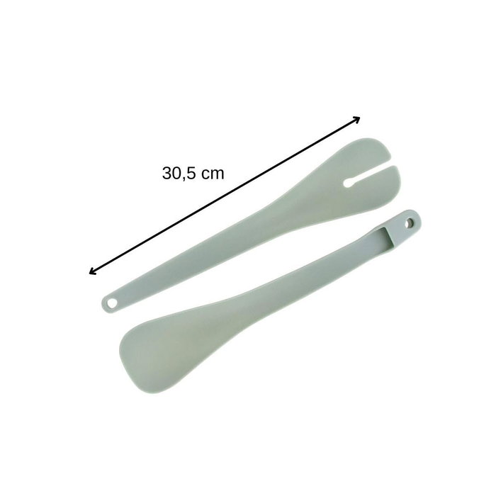 Fackelmann Set de 2 Saladiers en Inox et Couverts à Salade Clipsables