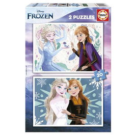 Educa Puzzle 2x20 pièces Frozen 2 Puzzles de 20 pièces chacun pour Enfants 3 à 5 ans