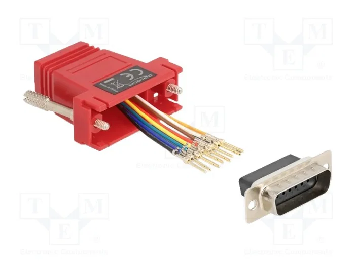 DELOCK Adaptateur D-Sub 15pin vers RJ45 rouge DELOCK Adaptateur D-Sub 15pin vers RJ45 rouge