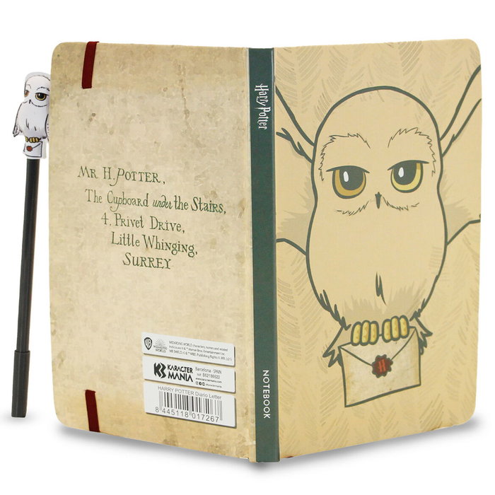 Karactermania Set Quotidien Harry Potter Hedwig avec Journal 100 Pages Rigide et Stylo Décoratif en Cadeau
