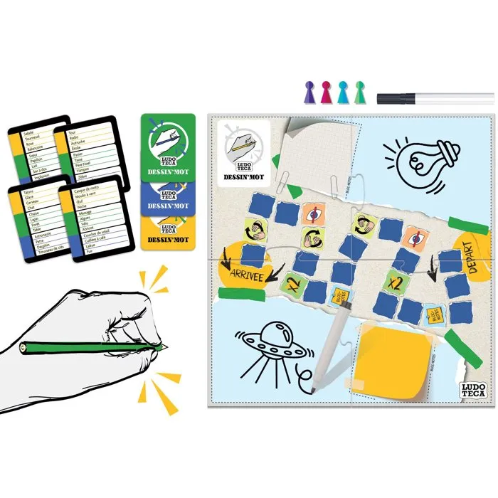 Liscianigiochi - Dessin'Mot - Jeu de société créatif pour adultes et enfants - À partir de 8 ans - Pour 2 à 4 joueurs - LUDOTECA