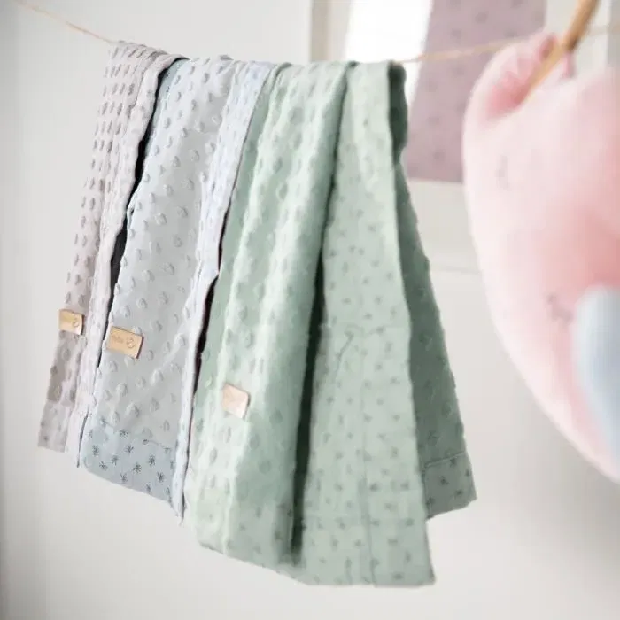 Roba Couverture pour Bébé Bio Lil Planet 80 x 80 cm - Coton Biologique Certifié GOTS - Motif Pois Vert