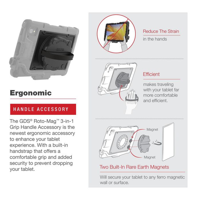 RAM Mounts Accessoire Poignée Multifonction Roto-Mag 3 en 1 pour Tablette d'Entreprise Zebra ET40 ET45 8 Pouces (RAM-GDS-ROTO2-ZE20U) RAM Mounts Accessoire Poignée Multifonction Roto-Mag 3 en 1 pour Tablette d'Entreprise Zebra ET40 ET45 8 Pouces (RAM-GDS-ROTO2-ZE20U)