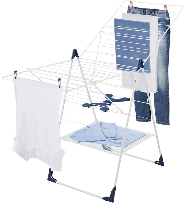 Leifheit Séchoir à linge Classic 250 Flex 81409, 25m de câbles, ailettes réglables en hauteur, usage intérieur/extérieur, filet pour articles délicats