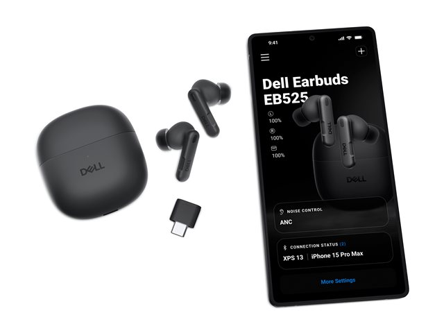 Dell Pro Plus Earbuds EB525 Écouteurs Bluetooth 5.3 avec ANC Adaptatif et Certification Teams Dell Pro Plus Earbuds EB525 Écouteurs Bluetooth 5.3 avec ANC Adaptatif et Certification Teams