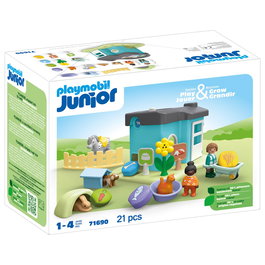 PLAYMOBIL - Casa De Animales Junior 71690 - Maison de pension pour animaux avec distributeur de nourriture - Figurines et accessoires - Jouet pour enfants dès 12 mois