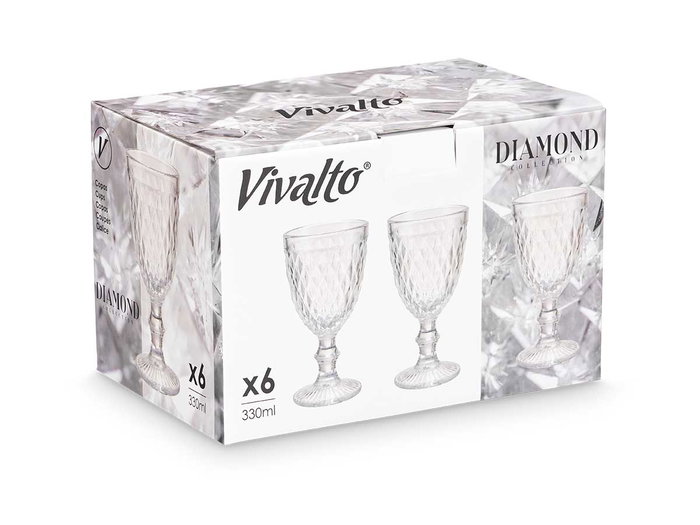 Vivalto Copa Diamante Verre Transparent 330 ml 8.8 x 16 cm (Set de 24)