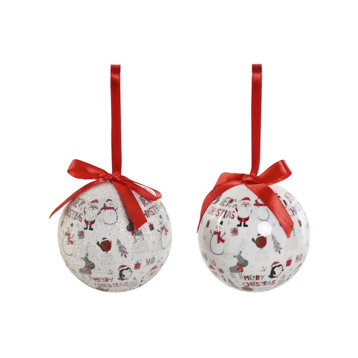 Boules de Noël Home ESPRIT Blanc Rouge PVC (7 Unités) Boules de Noël Home ESPRIT Blanc Rouge PVC (7 Unités)