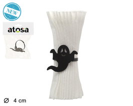 Porte-serviettes en métal noir avec figure de fantôme Halloween