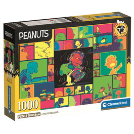 CLEMENTONI Puzzle Snoopy 1000 Pièces - Dimensions Assemblé : 70 x 50 cm
