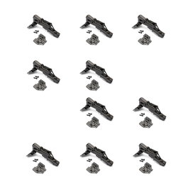 Emuca Lot de 10 charnières droites X91, ouverture 165°, fermeture amortie, titane