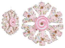 Krist+ Flocon de neige rose 17 cm (Set de 8)
