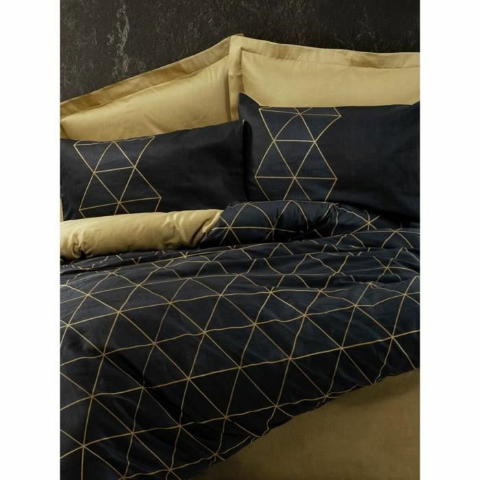 BigBuy Home Parure de couette Or et Noir 220 x 240 cm avec 2 taies d'oreiller BigBuy Home Parure de couette Or et Noir 220 x 240 cm avec 2 taies d'oreiller